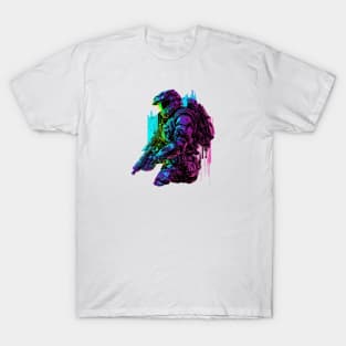 Halo Master Chief Neon - Original Artwork T-Shirt